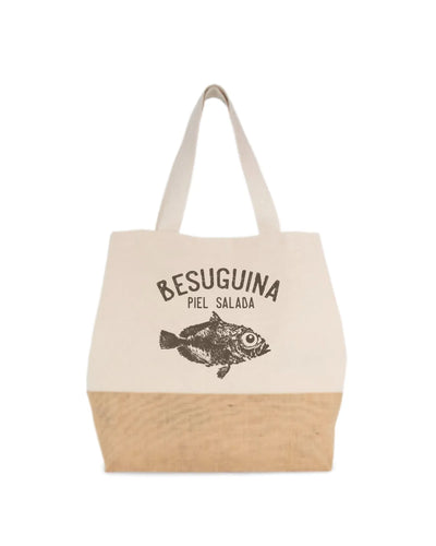 Besuguina - Bolsa Grande de Algodón y Yute