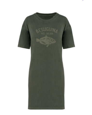 Besuguina - Vestido Camiseta Kaki