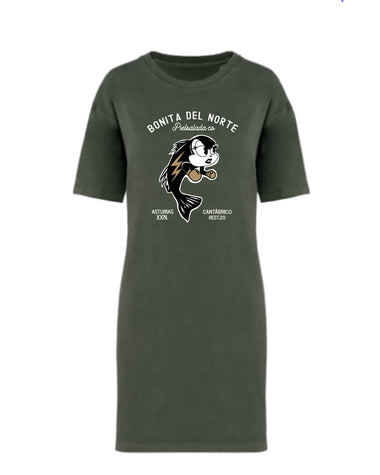 Bonita Del Norte - Vestido Camiseta Kaki