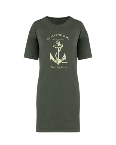 Classic - Vestido Camiseta Kaki