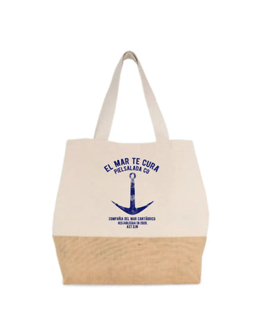 El Mar Te Cura - Bolsa Grande de Algodón y Yute