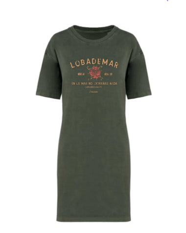 Loba De Mar - Vestido Camiseta Kaki