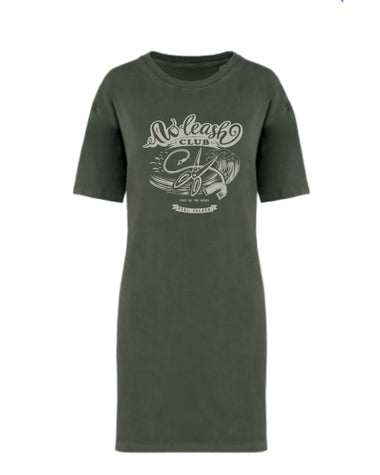 No Leash - Vestido Camiseta Kaki