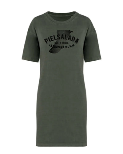 Quilla - Vestido Camiseta Kaki